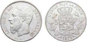 Belgium Kingdom Leopold II 5 Francs 1872 ... 