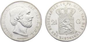 Netherlands Kingdom 2½ Gulden 1874 Silver ... 