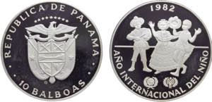 Panama Republic 10 Balboas 1982 CHI Balerna ... 