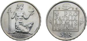 Switzerland Federal State 1936B 5 Francs ... 