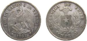 Chile Republic 1881So 1 Peso Silver (.900) ... 