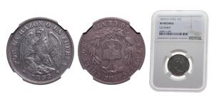 Chile Republic 1892So 20 Centavos Silver ... 