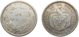 Colombia Republic of New Granada 1855 1 Peso ... 