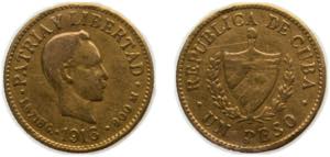 Cuba First Republic 1916 1 Peso (José ... 