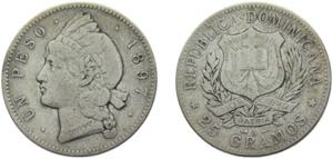 Dominican Republic 1897A 1 Peso Billon (.350 ... 