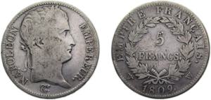 France First Empire 1809W 5 Francs - ... 