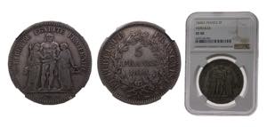 France Second Republic 1848A 5 Francs, ... 
