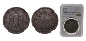 France Second Republic 1849A 5 Francs, ... 