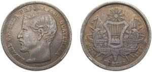 Guatemala Republic 1864R 1 Peso - Rafael ... 