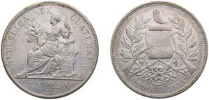 Guatemala Republic 1894 1 Peso Silver (.900) ... 