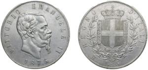 Italy Kingdom 1876R 5 Lire - Victor Emmanuel ... 