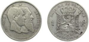 Belgium Kingdom 1880 1 Franc - Leopold II ... 