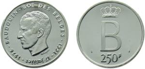 Belgium Kingdom 1976 250 Francs - Baudouin I ... 