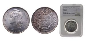 Portugal First Republic 1916 50 Centavos ... 