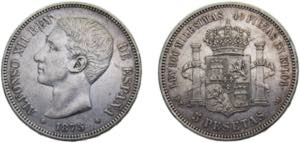 Spain Kingdom 1875 *18-75 DEM 5 Pesetas - ... 