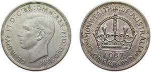 Australia Commonwealth 1937 1 Crown - George ... 