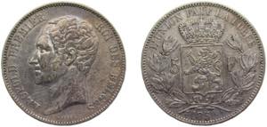 Belgium Kingdom 1850 5 Francs - Léopold I ... 