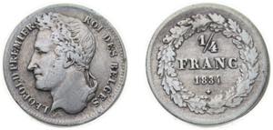 Belgium Kingdom 1834 ¼ Franc - Léopold I ... 