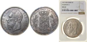 Belgium Kingdom 1873 5 Francs - Léopold II ... 