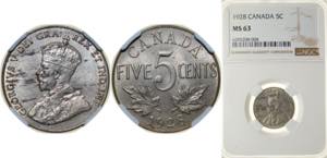 Canada Commonwealth 1928 5 Cents - George V ... 