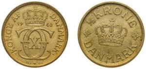 Denmark Kingdom 1940 N♥GJ ½ Krone - ... 