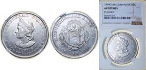 El Salvador Republic 1894 C.A.M. 1 Peso ... 