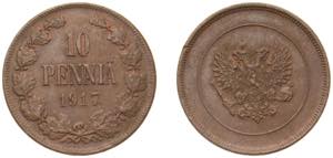Finland Grand duchy 1917 10 Penniä - ... 