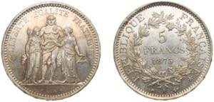 France Third Republic 1873 A 5 Francs ... 