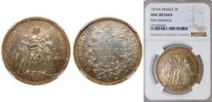 France Third Republic 1873 A 5 Francs Silver ... 