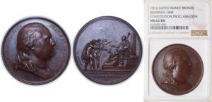 France Kingdom 1814 Medal - Louis XVIII ... 