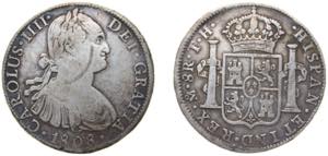 Mexico 1808 Mo TH 8 Reales - Carlos IV ... 