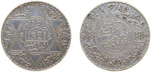 Morocco Sultanate AH 1321 (1903) 10 Dirhams ... 