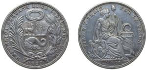 Peru Republic 1923 1 Sol Silver (.500) ... 