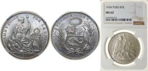 Peru Republic 1934 1 Sol Silver (.500) ... 