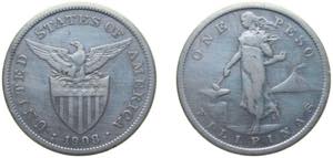 Philippines Insular Government 1908 S 1 Peso ... 