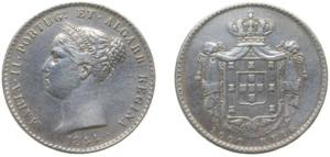 Portugal Kingdom 1844 1000 Reis - Maria II ... 