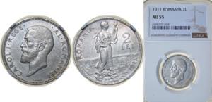 Romania Kingdom 1911 2 Lei - Carol I Silver ... 