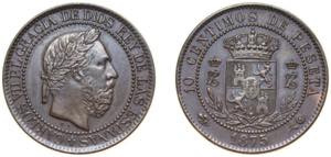 Spain Kingdom 1875 OT 10 Centimos - Carlos ... 