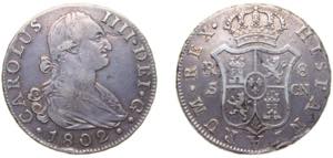 Spain Kingdom 1802 S CN 8 Reales - Carlos IV ... 