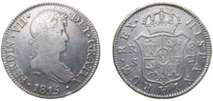 Spain Kingdom 1815 S CJ 8 Reales - Fernando ... 