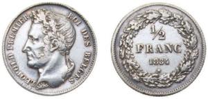 Belgium 1834 ½ Franc - Léopold I Silver ... 