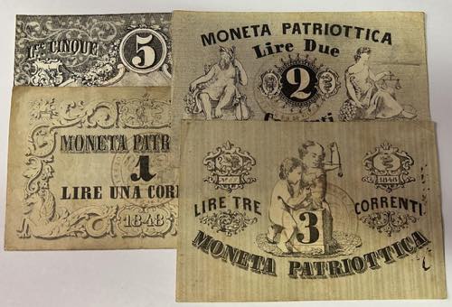 1, 2, 3, 5 Lire, 1848  Italien. ... 