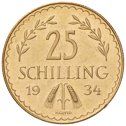 25 Schilling, 1934  1. Republik ... 