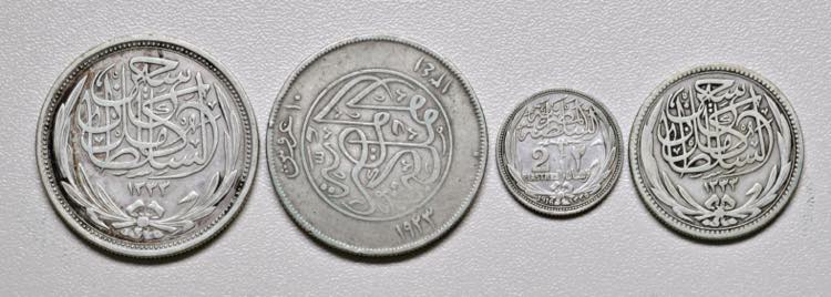 Lot Münzen Ausland, Ägypten. 4 ... 
