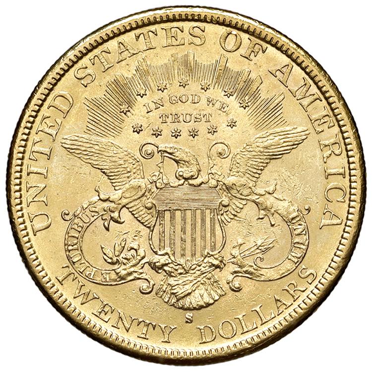 20 Dollar Gold, 1882 USA. S San ... 