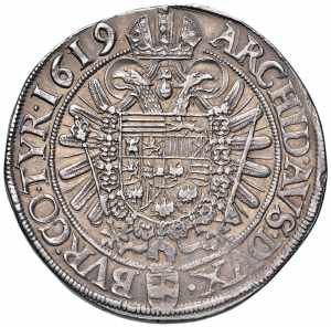 Matthias II. 1612 - 1619 2 Taler, 1619. Wien ... 