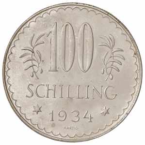 100 Schilling, 1934 1. Republik 1918 - 1933 ... 
