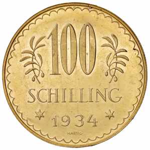 100 Schilling, 1934 1. Republik 1918 - 1933 ... 