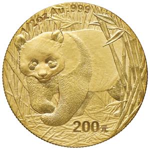 200 Yuan, 2001 China. Panda. 15,56g KM. 1369 ... 