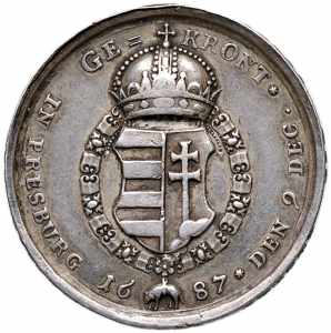 Leopold I. 1657 - 1705 Ag Medaille, 1687. ... 